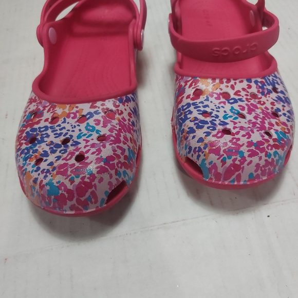 Crocs Karin Mary Jane Slip-on Clogs, Pink Leopard Lightweight Sandals Si… - Picture 9 of 13